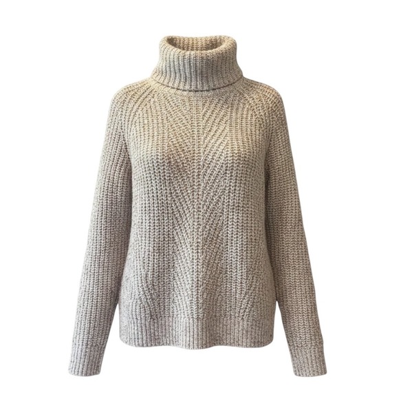 Madewell Sweaters - Madewell Donegal Silk Wool Blend Turtleneck‎ Sweater Oatmeal Confetti Fleck XS
